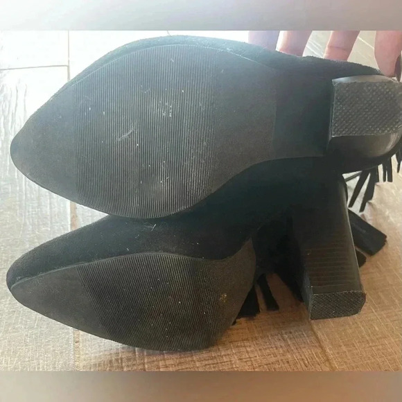 Black Fringe Booties - Picture 7 of 9